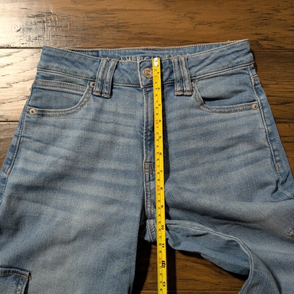 American Eagle baggy wide leg jeans blue size 00 regular - Picture 7 of 16